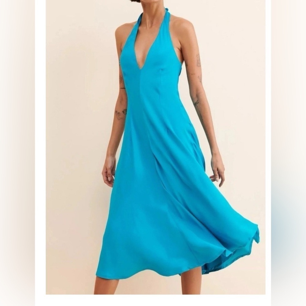 Anthropologie Let Me Be Halter Slip Midi Dress Sz Xs P